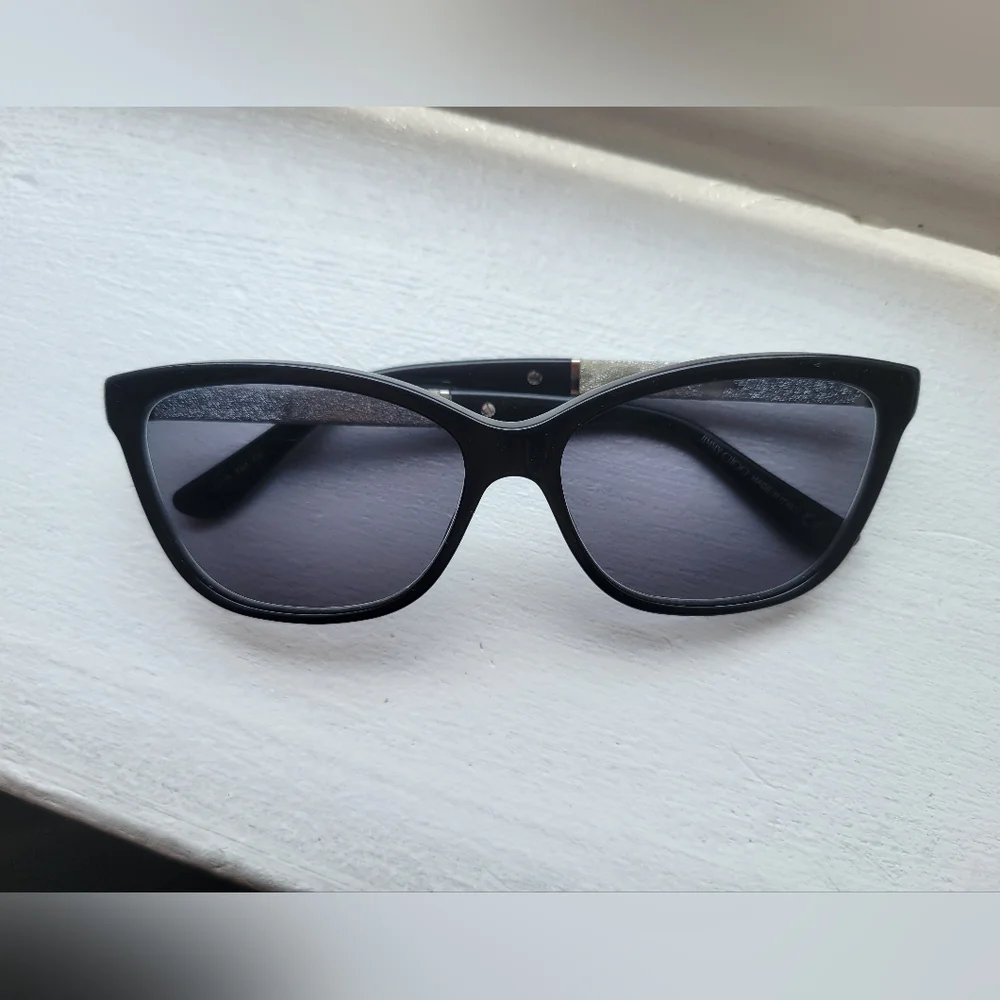 Jimmy Choo Cora Black and Silver Sunglasses.